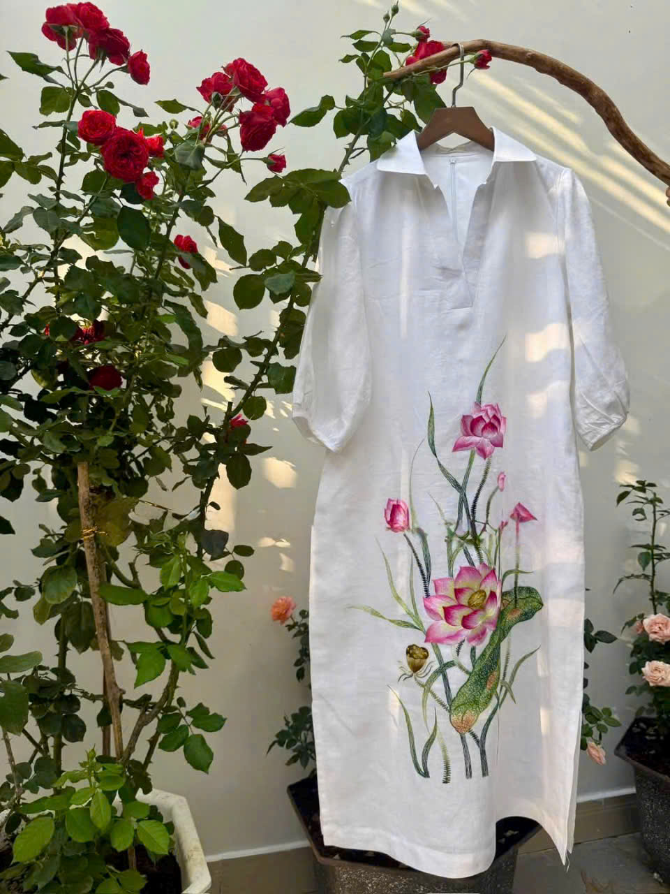 VÁY LINEN THÊU TAY