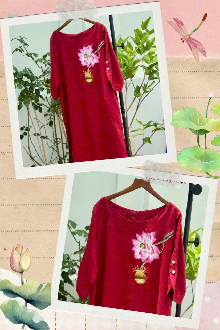 VÁY LINEN THÊU TAY