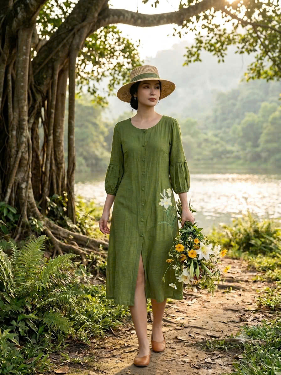 VÁY ĐŨI THÊU HOA