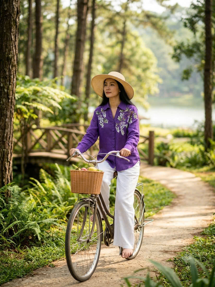 ÁO SƠ MI THÊU HOA