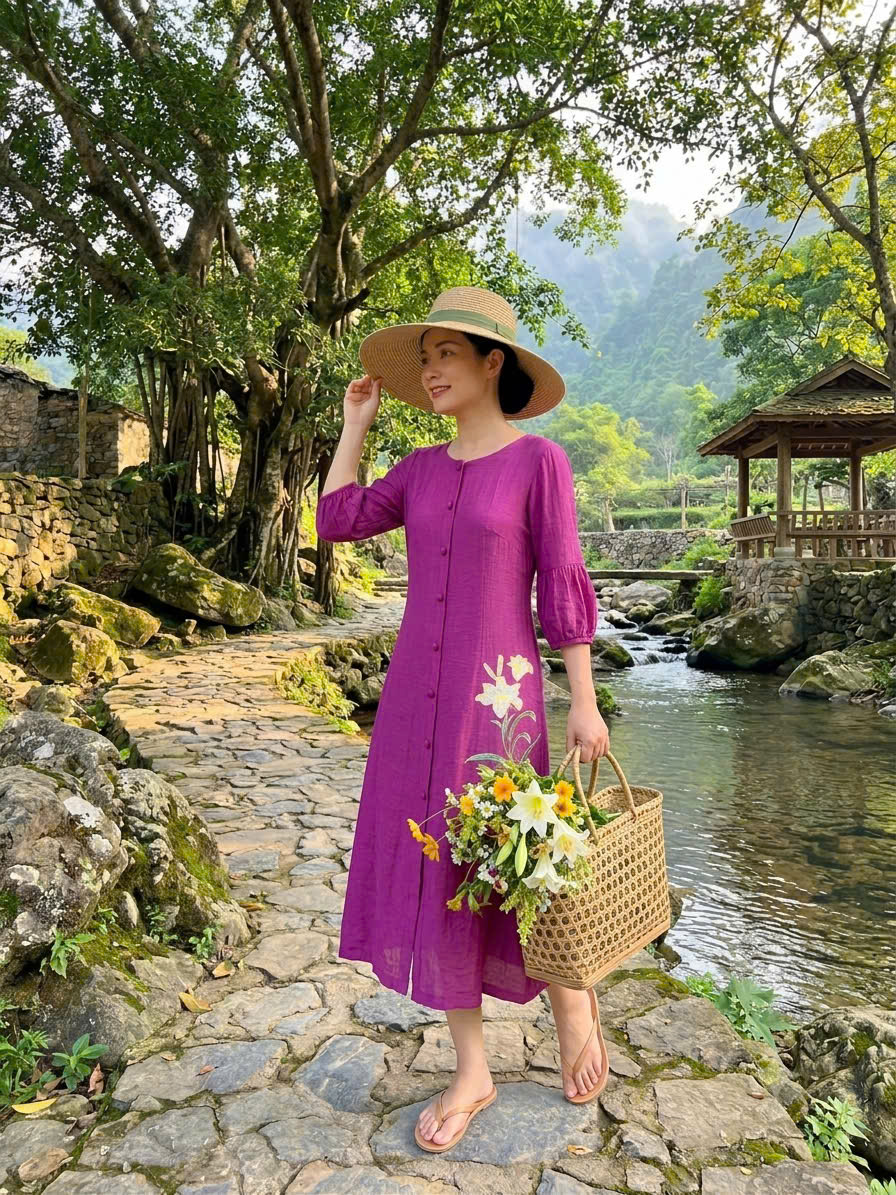 VÁY ĐŨI THÊU HOA